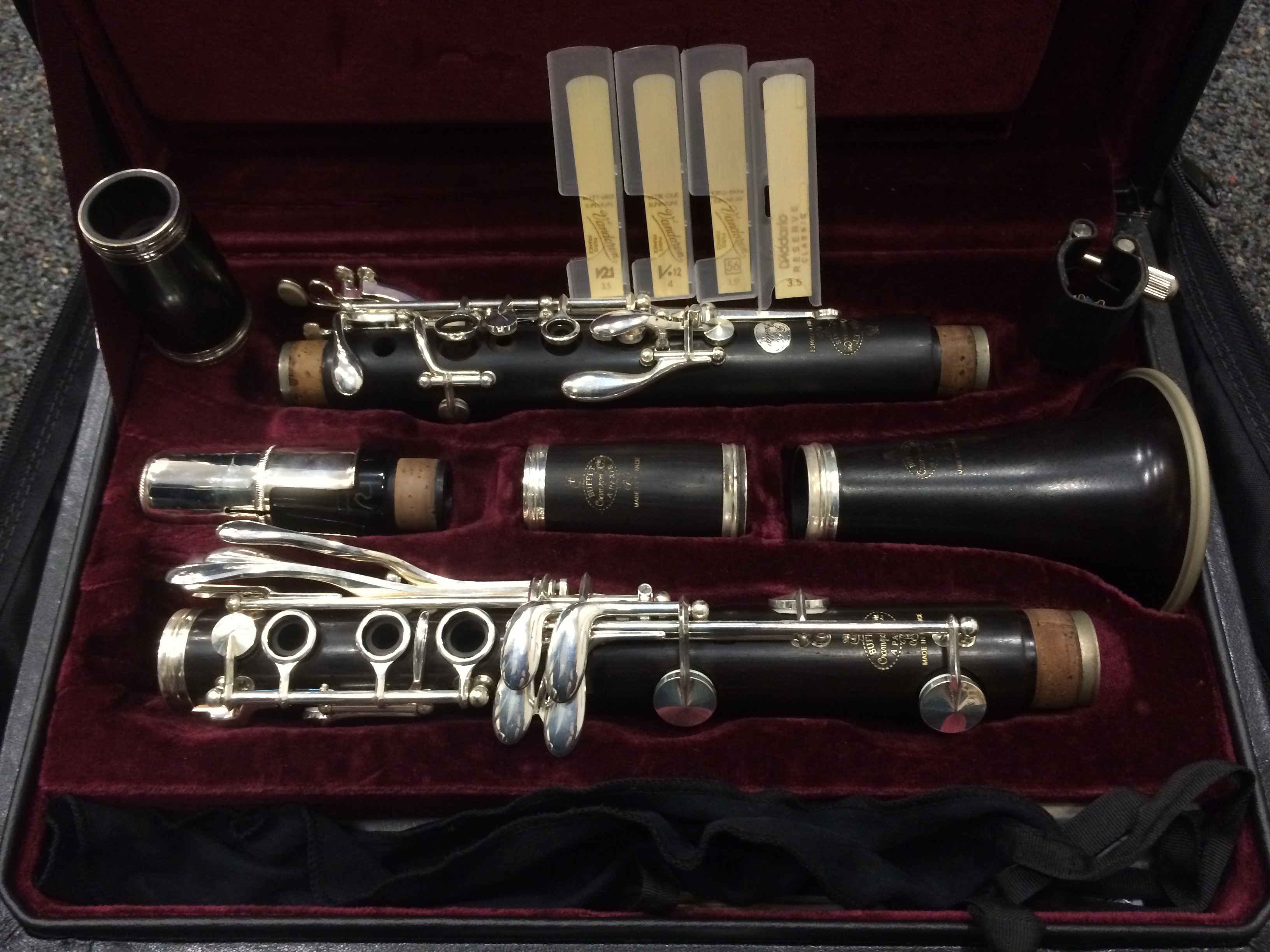 My Clarinet (minus my plastic reeds, german mouthpiece, and german barrel)